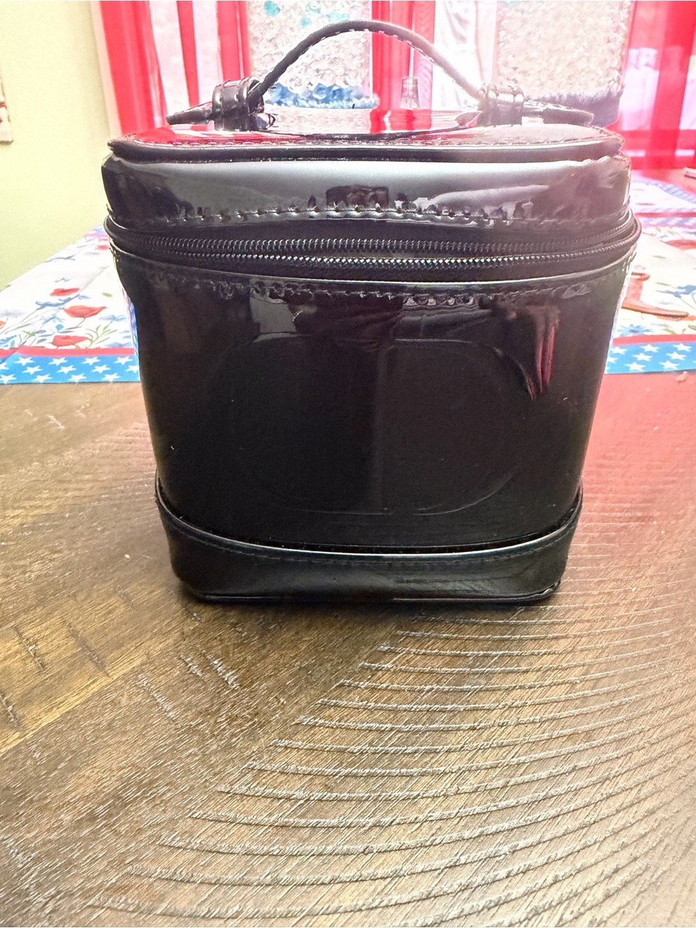 GWP !! Dior Black Dior Glossy Black Patent Cosmetic bag